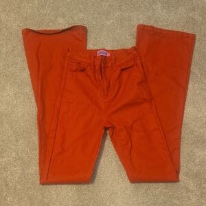 Edikted Juniors Size S Red Flare Legs Pants